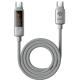 כבל שזור עם תצוגה דיגיטלית Type-C ל-Type-C 240W 1.2 מטר Miracase – אפור
