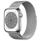 יבוא רשמי שעון חכם Apple Watch Series 8 41mm Stainless Steel Case Milanese Loop GPS + Cellular אפל